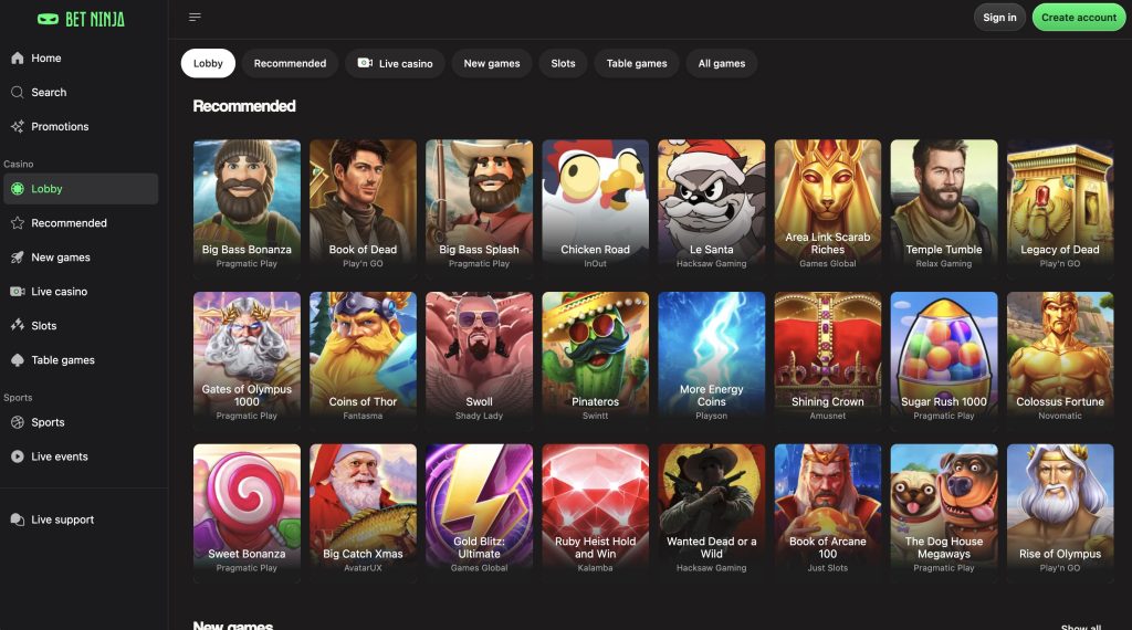 Bet Ninja No KYC Crypto Casino